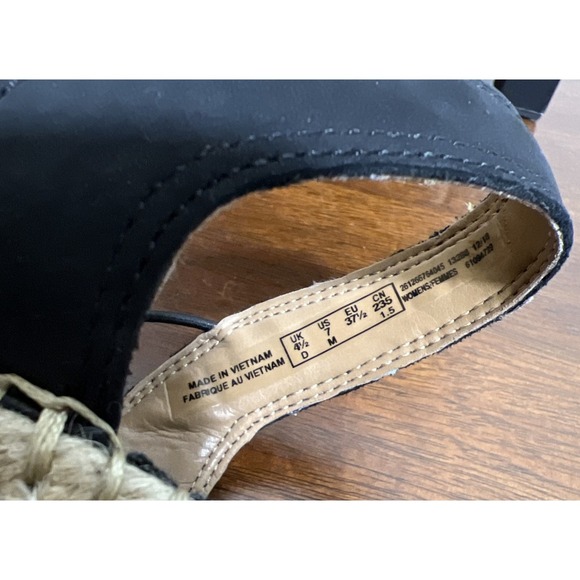 Unstructured by Clarks Womens Petrina Gail Black Nubuck Espadrilles Shoes Size 7 - Picture 9 of 10